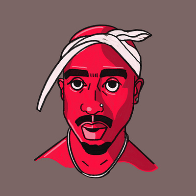 2pac 2pac character goat illustration illustrator legend people portrait portrait illustration procreate rap rapper