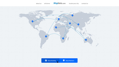 Maplens.com blu blue design dribbble grey lens map product ui ux web