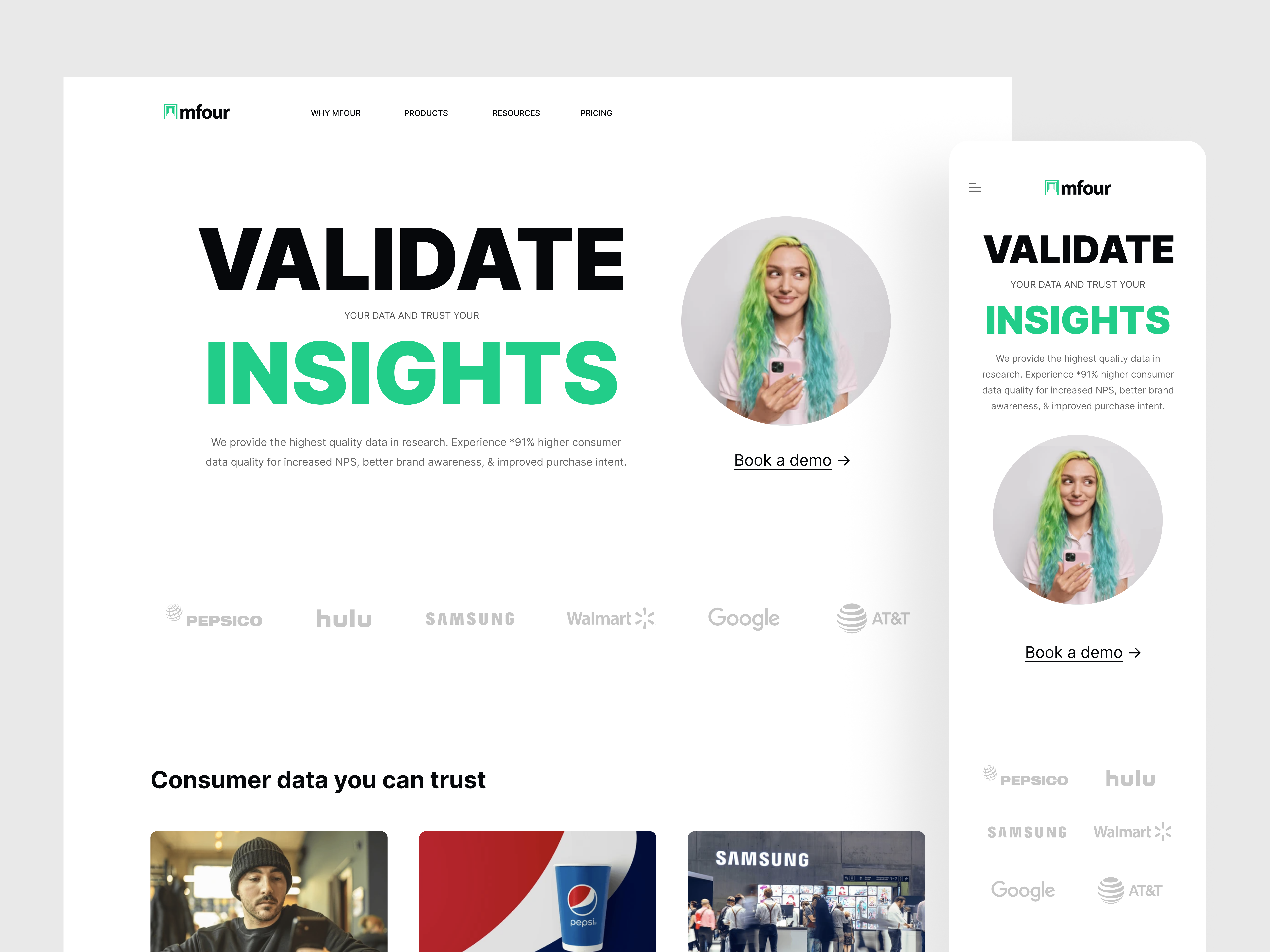 MFour Marketing Website UI