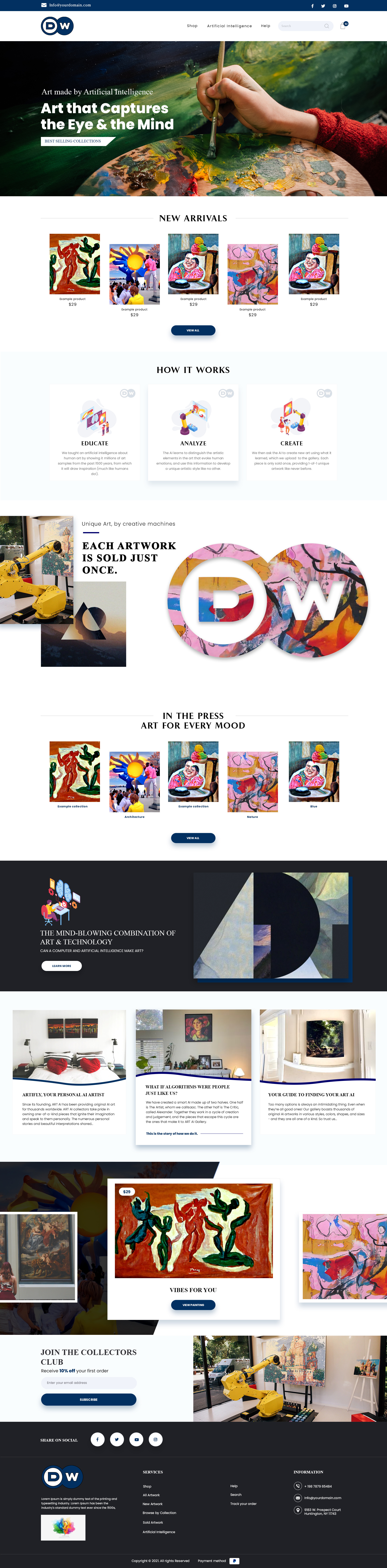 Art Gallery UI Design ui uiux website design
