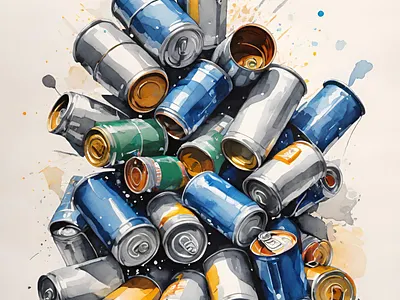 The Afterparty Pile eco environmental illustration modern pop recycled street sustainable urban watercolor
