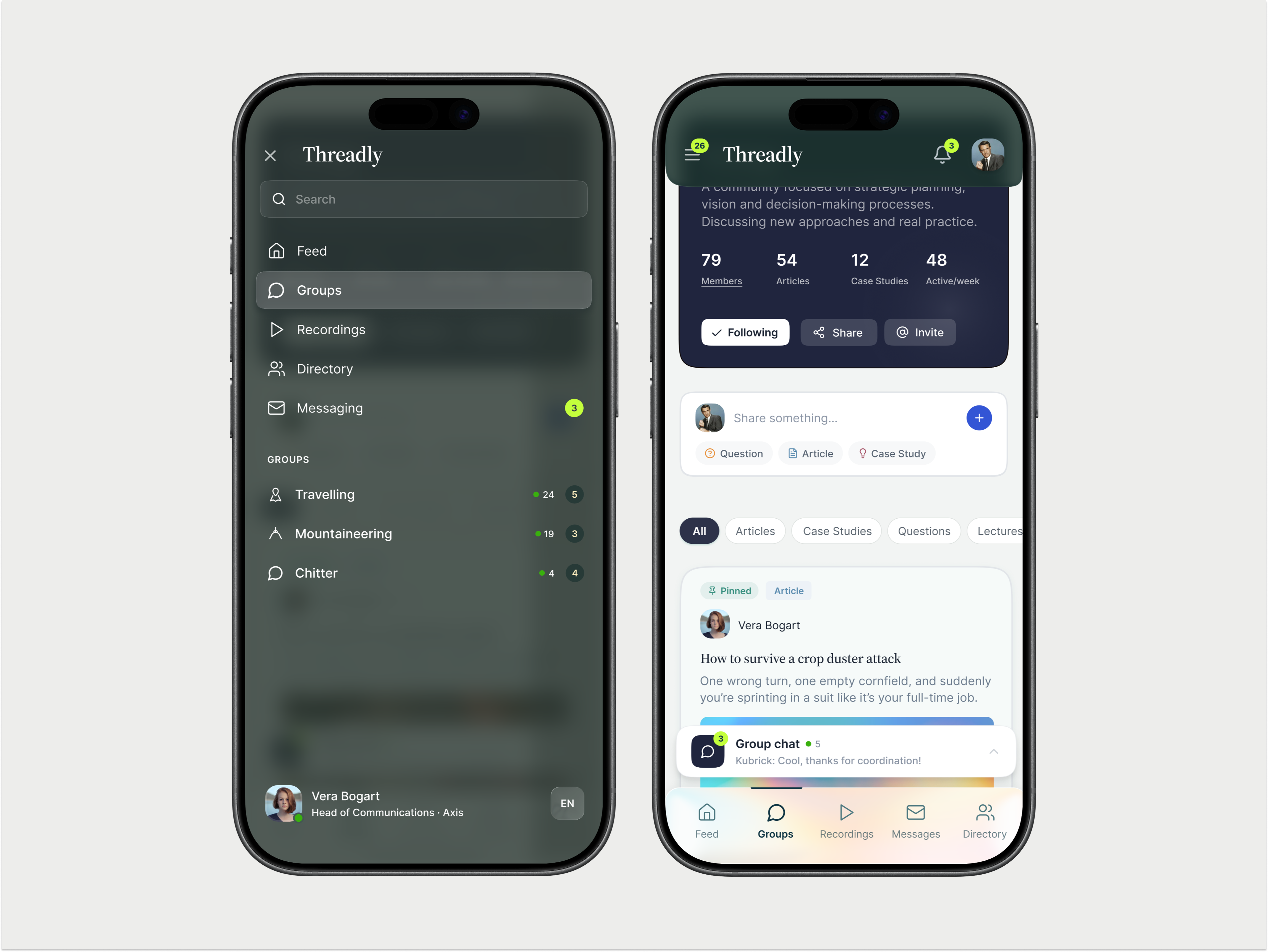 Discussion forum app UI