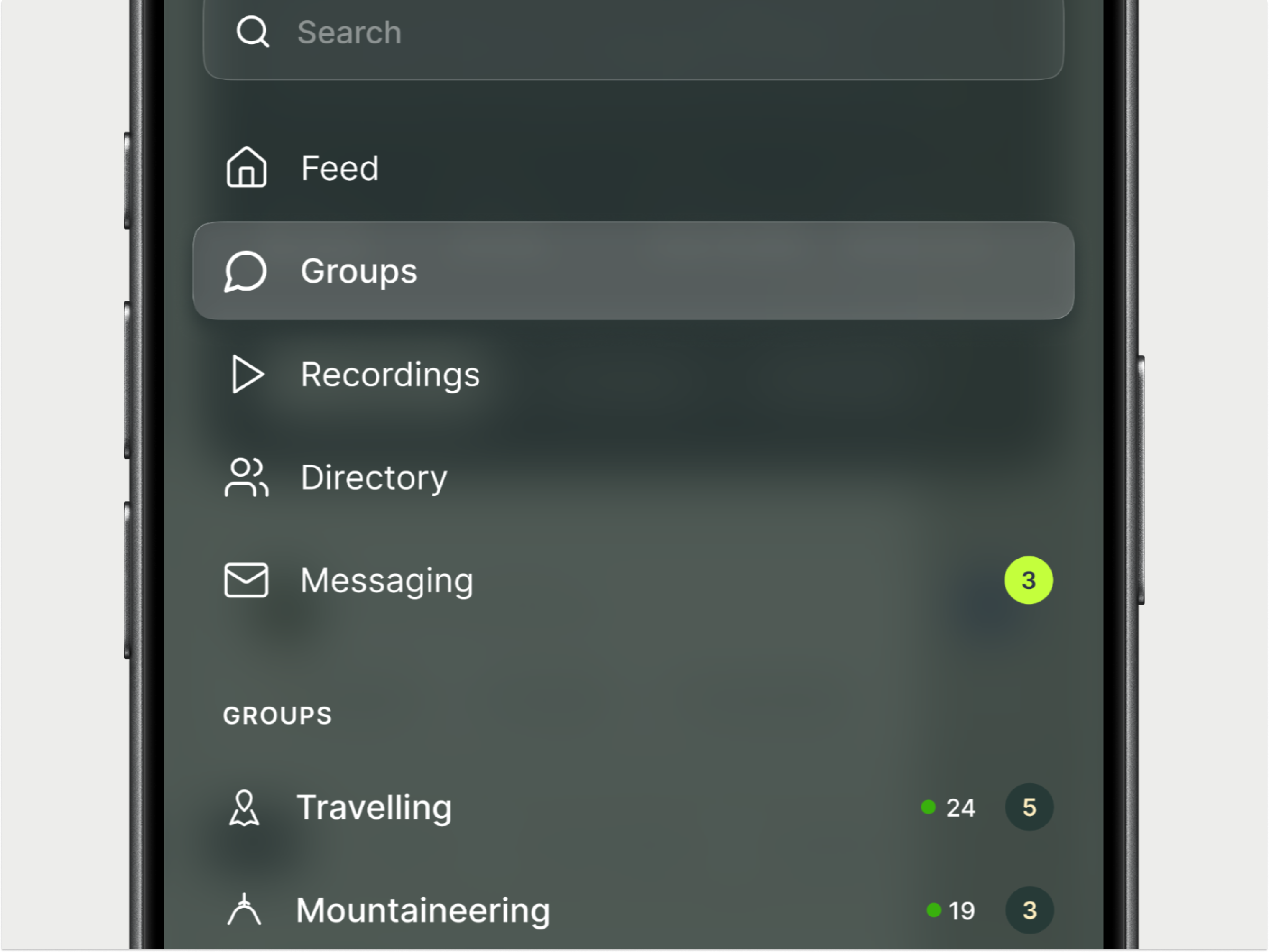 Discussion forum app detail app detail discussion effect forum glass ios liquid glass menu nav panel rounded sidebar transparent ui ux