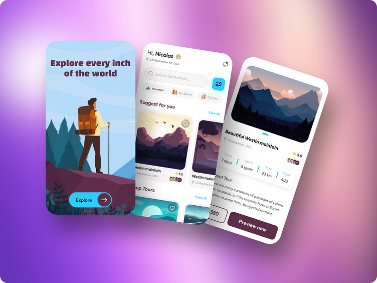 Travel App Ui Screen by SALAHUDDIN on Dribbble