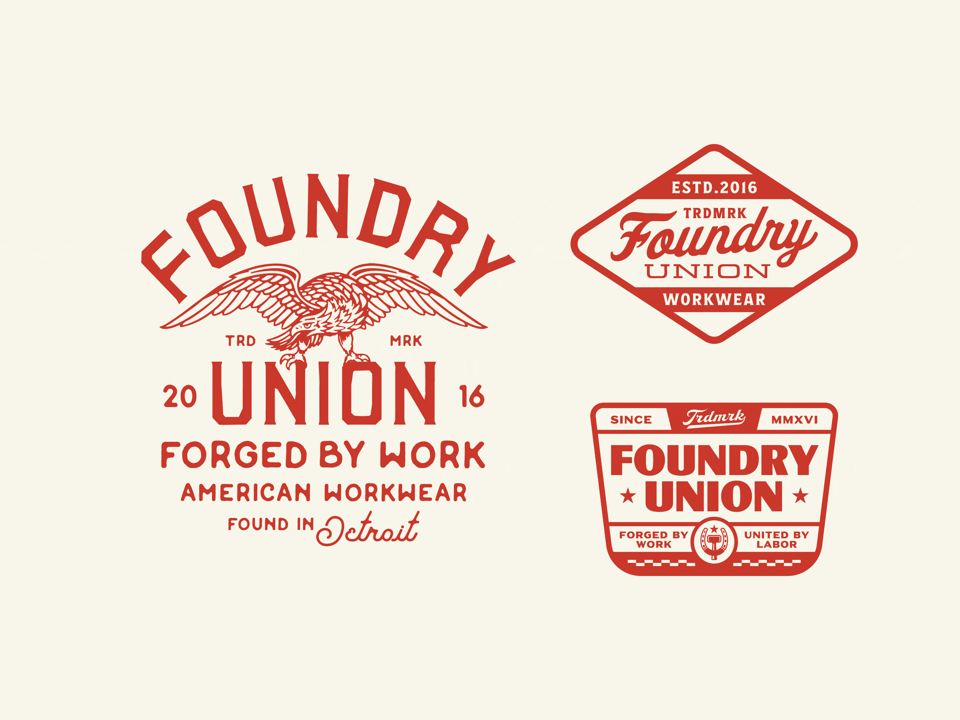 Foundry Union : Merchandise Vol 1 american vintage apparel branding badge design brand identity branding clothing brand dribbble emblem logo graphic design heritage brand industrial design lettering logo collection logo design logo mark retro design typography vintage logo vintage typography workwear