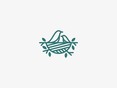 Nest animal animals bird birds branch brand identity branding branding concept forest illustration leaf logo logo design logomark minimalist monoline nature nest nests tree