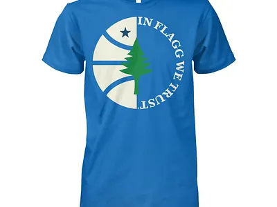 In Flagg We Trust Shirt - Cooper Flagg Fan Merch apparel design basketball culture cooper flagg graphic design maine basketball naji marshall nil design north star pine tree state sports branding streetwear trends typography vector art