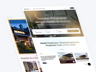 Stay Ease -Premium Hotel Booking Experience cleanui ecommerce hotel luxurybranding minimalism minimalistui ui uiuxdesign webdesign wellness