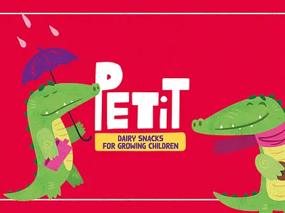 Petit - Dairy snacksfor growing children branding character design fmcg graphic design logo mascot illustrator packaging snack design yogurt packaging