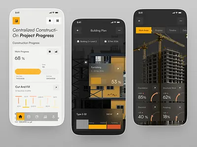 Construction Project Management App Design architecture app builder app civil engineering construction app construction dashboard construction tracking contractor app dashboard app engineering app management mobile mobile app monitoring app planning app project tracking site inspection app site management site tracking