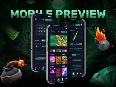 🚀💣High-Stakes Casino App: Mines & Crash Game Flow casino casino dashboard casino interface casino mobile casino template casino web casino website crash crash games gambling game design igaming live casino mines mines games mobile app mobile casino mobile games online casino slots games