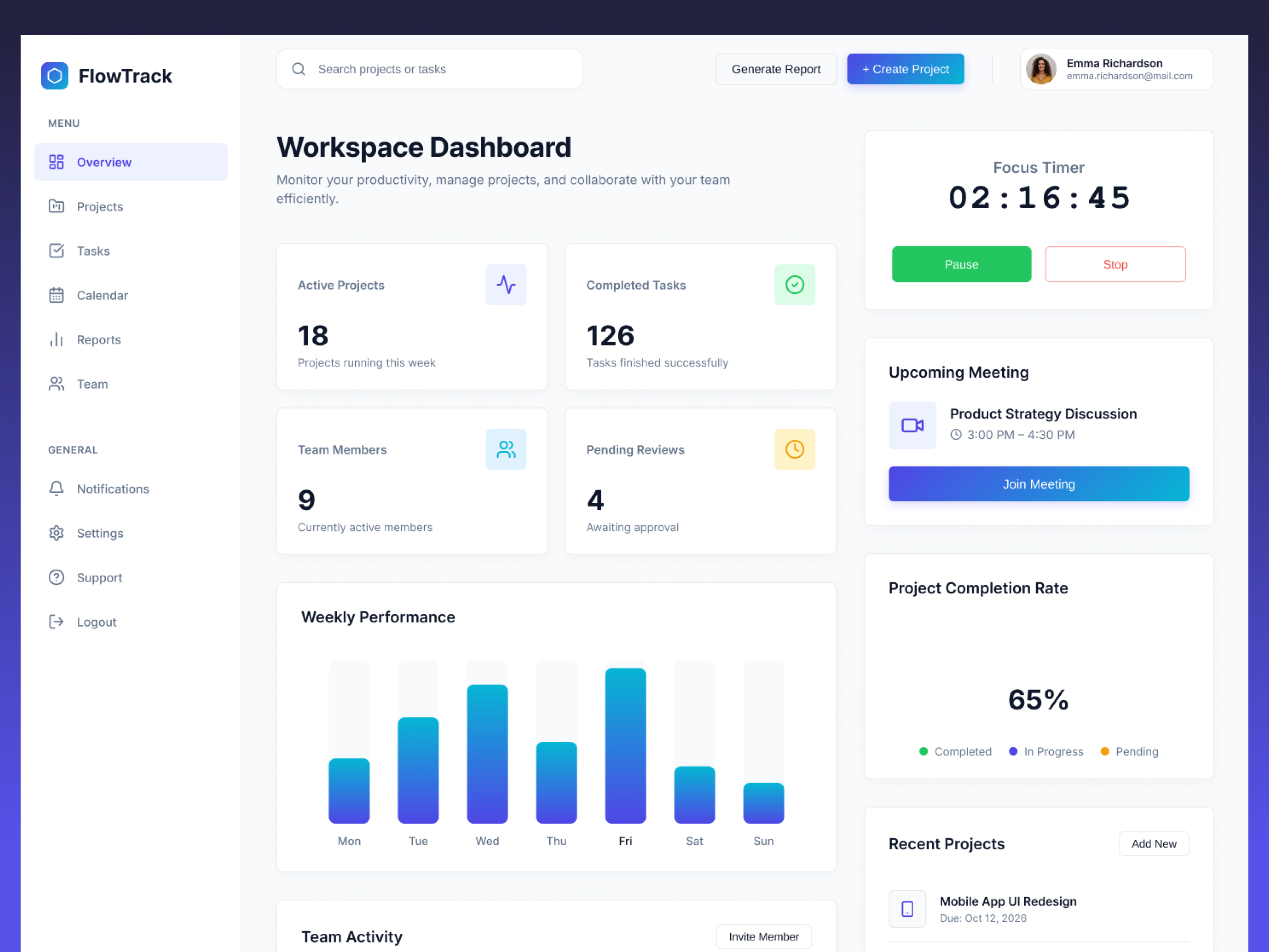 Example of Minimal Dashboard UI/UX Design For Saa S 