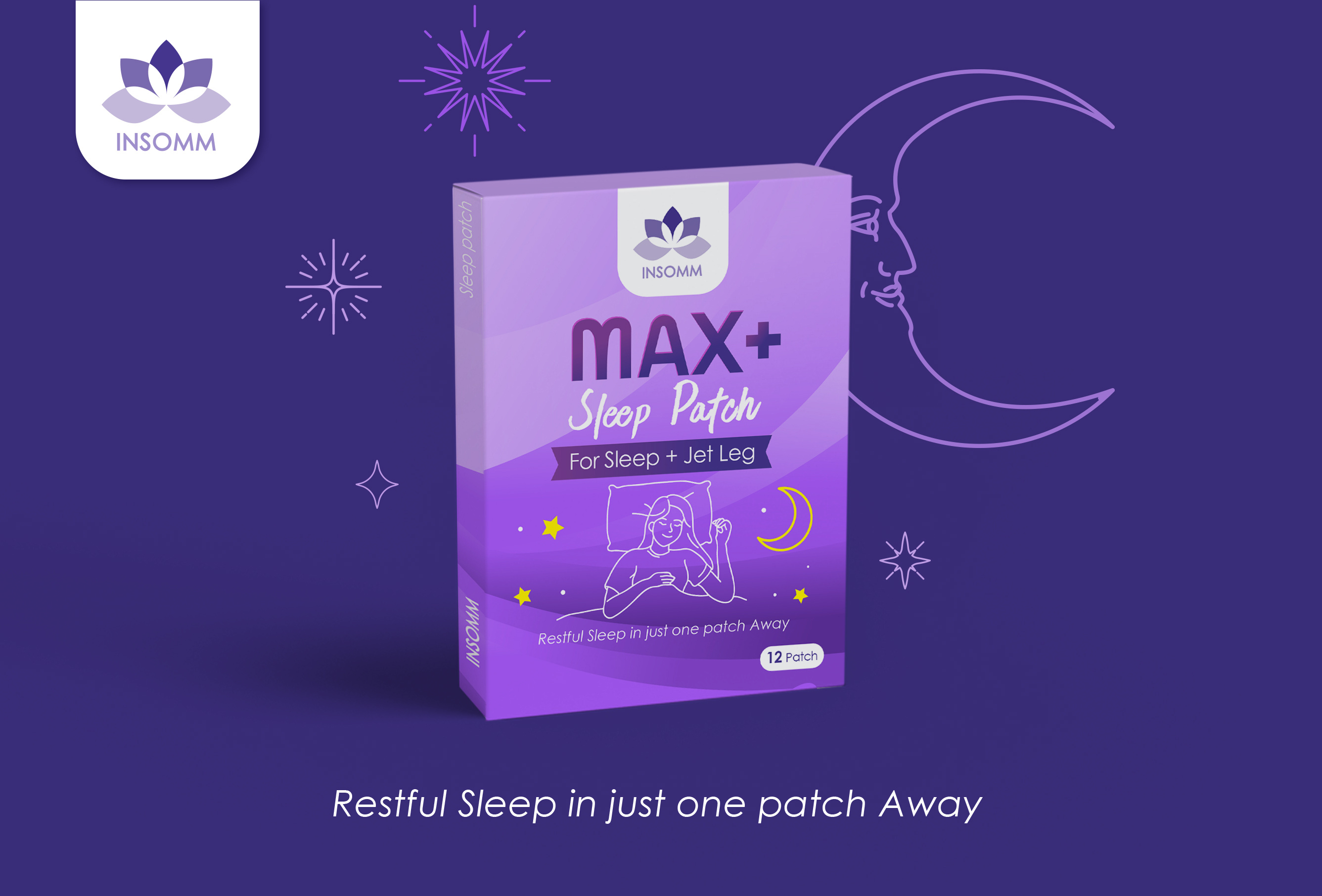 MAX+ Sleep Patch Packaging Design box branding insomm max packaging packagingdesign sleeppatch