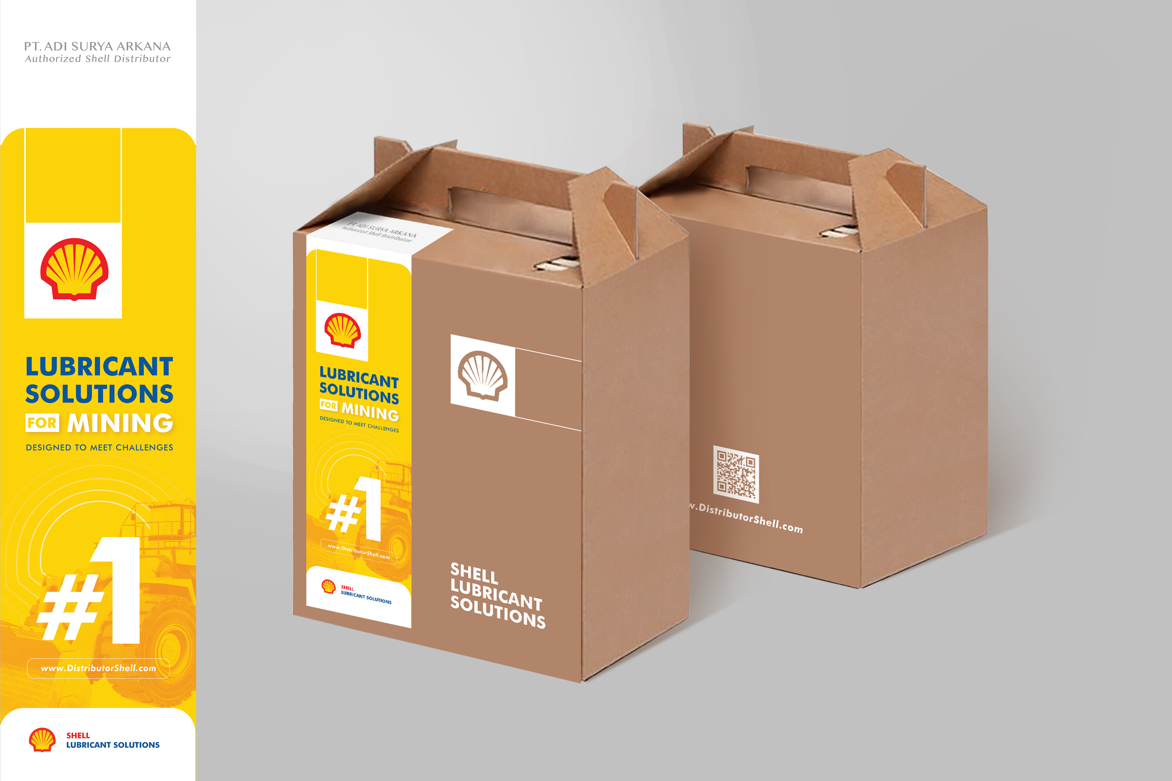 ShelI Packaging Design – Lubricant Solutions for Mining box branding design label miningindustry packaging packagingdesign shell shelllubricant shellmining sticker