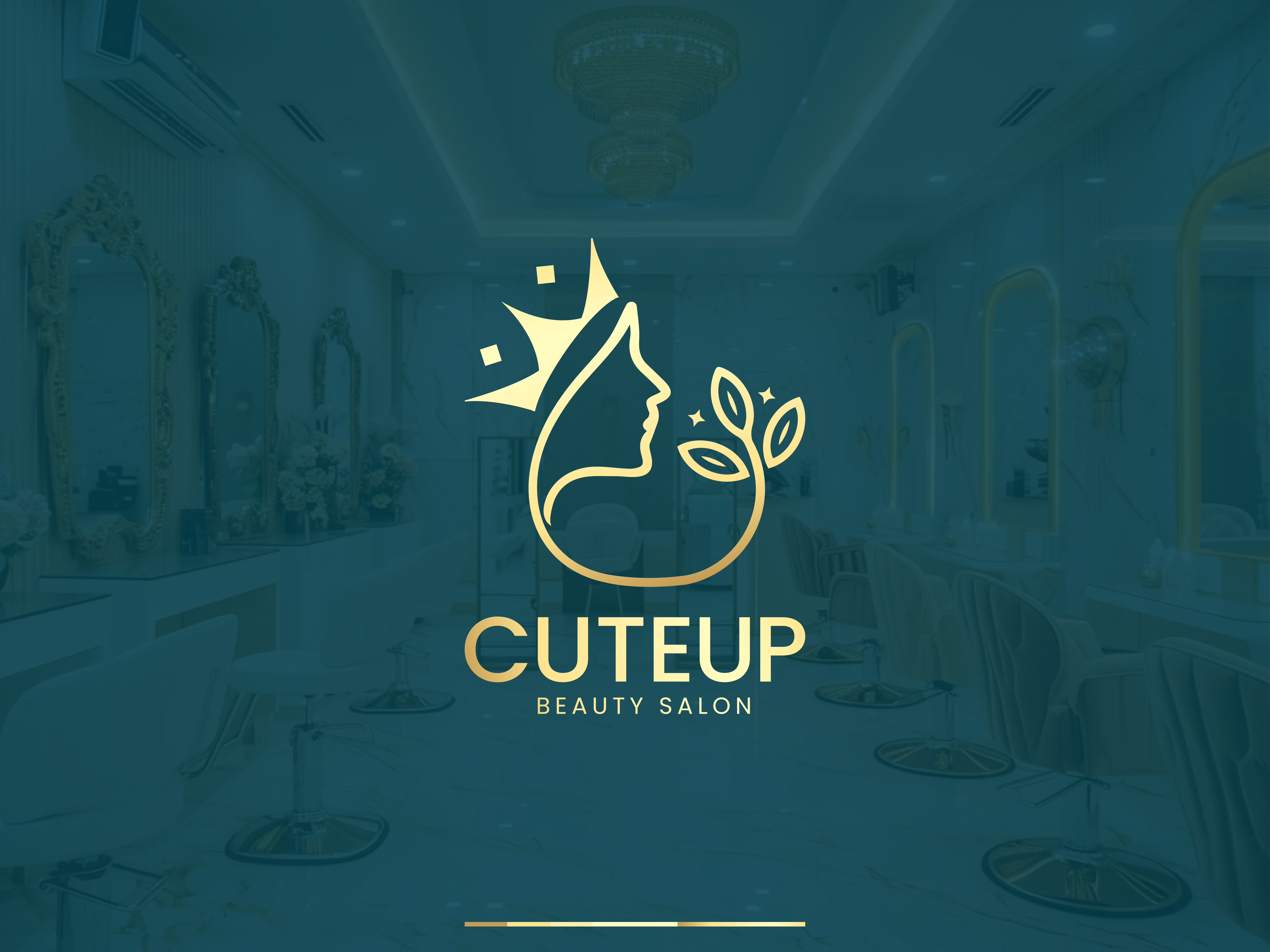 CuteUp Beauty Salon Logo Branding