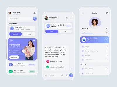Babysitting Mobile App app design app uiux baby app baby tracker babysitting app babysitting service app booking app childcare app kids care app mobile mobile app nanny app paernting parenting app service app ui design uiux design