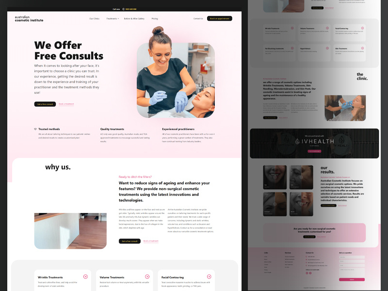 💉 Cosmetic Clinic Website Design css design fashion beauty html ui web design web development website design website redesign wordpress