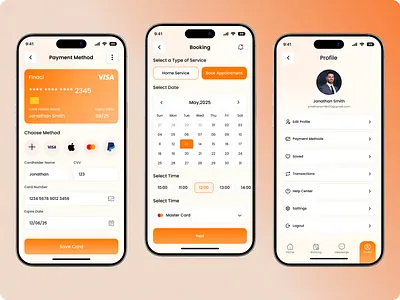 Barber Shop Booking Flow UI Design appdesign barbershop bookingapp calendarui cleanui dashboarddesign designveli digitalproductdesign minimaldesign mobileapp mobileappdesign modernui paymentui productui profileui servicemobileapp serviceui uidesign userflow uxdesign