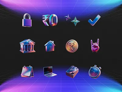 3D FinTech Icons 3d finance fintech graphic design icons mobile app ui ux