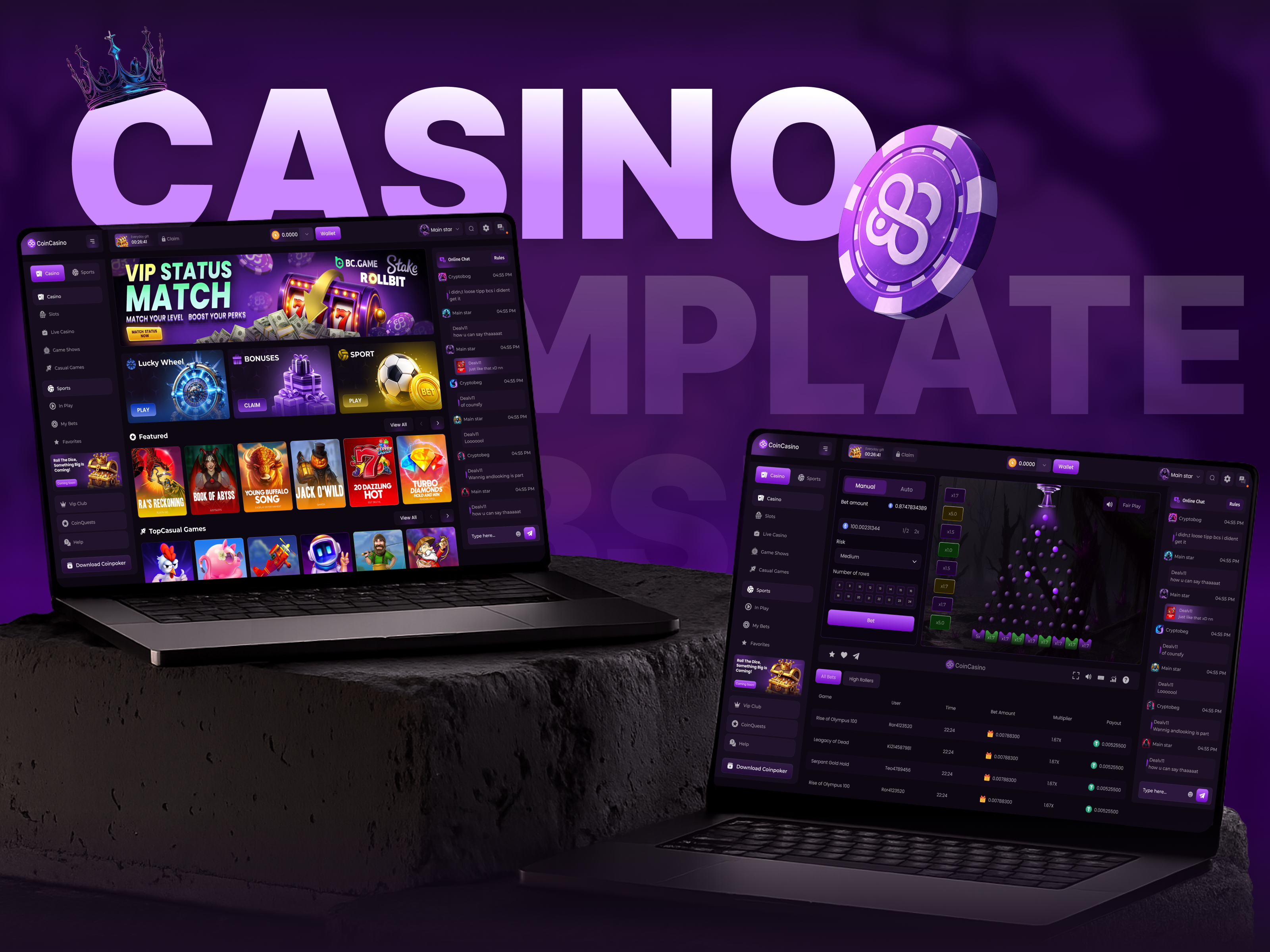 🚀 Modern Casino Gaming Dashboard UI. casino casino banner casino design casino template casino ui ux casino website crypto game dashboard game design game interface gaming dashboard gaming platform igaming design new casino online casino plinko game social casino sports betting sportsbook ui web3 gaming