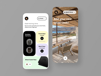 Smart Lock App app apple branding card design digital keys door figma guest home home page house keys level lock mobile safety smart ui ux