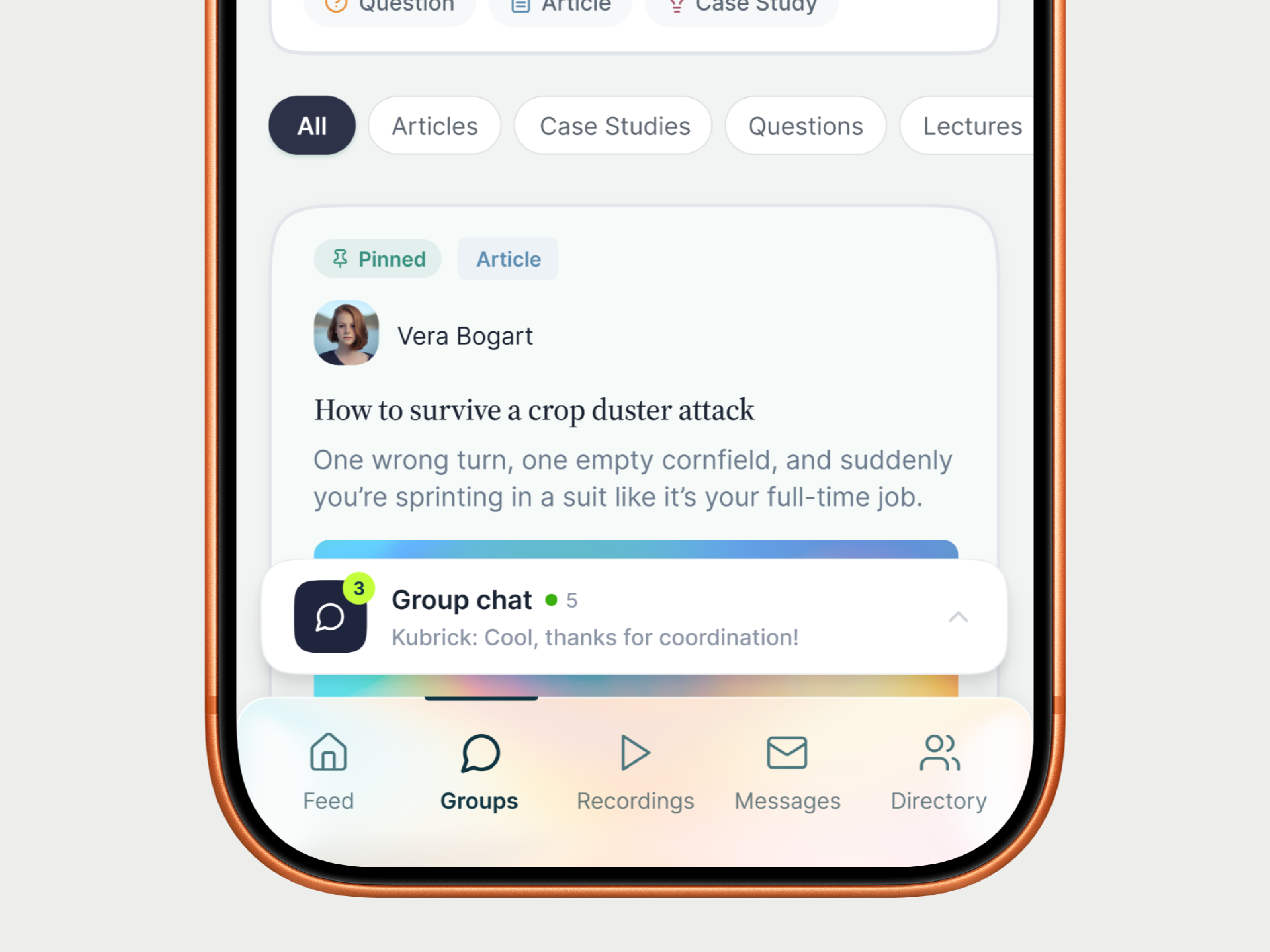 Discussion forum app UI detail