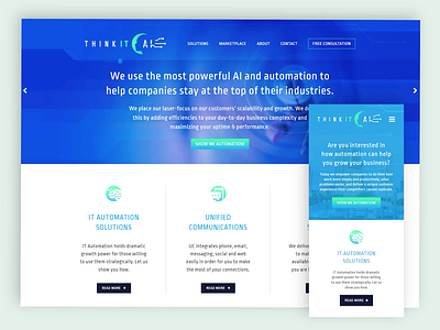 ThinkIT AI Website 2018 design development logo web design