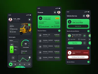Electric Auto Control App app design ui ux