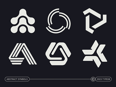 Abstract Symbols Roundup 2 abstract collection geometry health hidden logo loop movement nature negative rotation roundup space sports stripes symbol symbolism tech