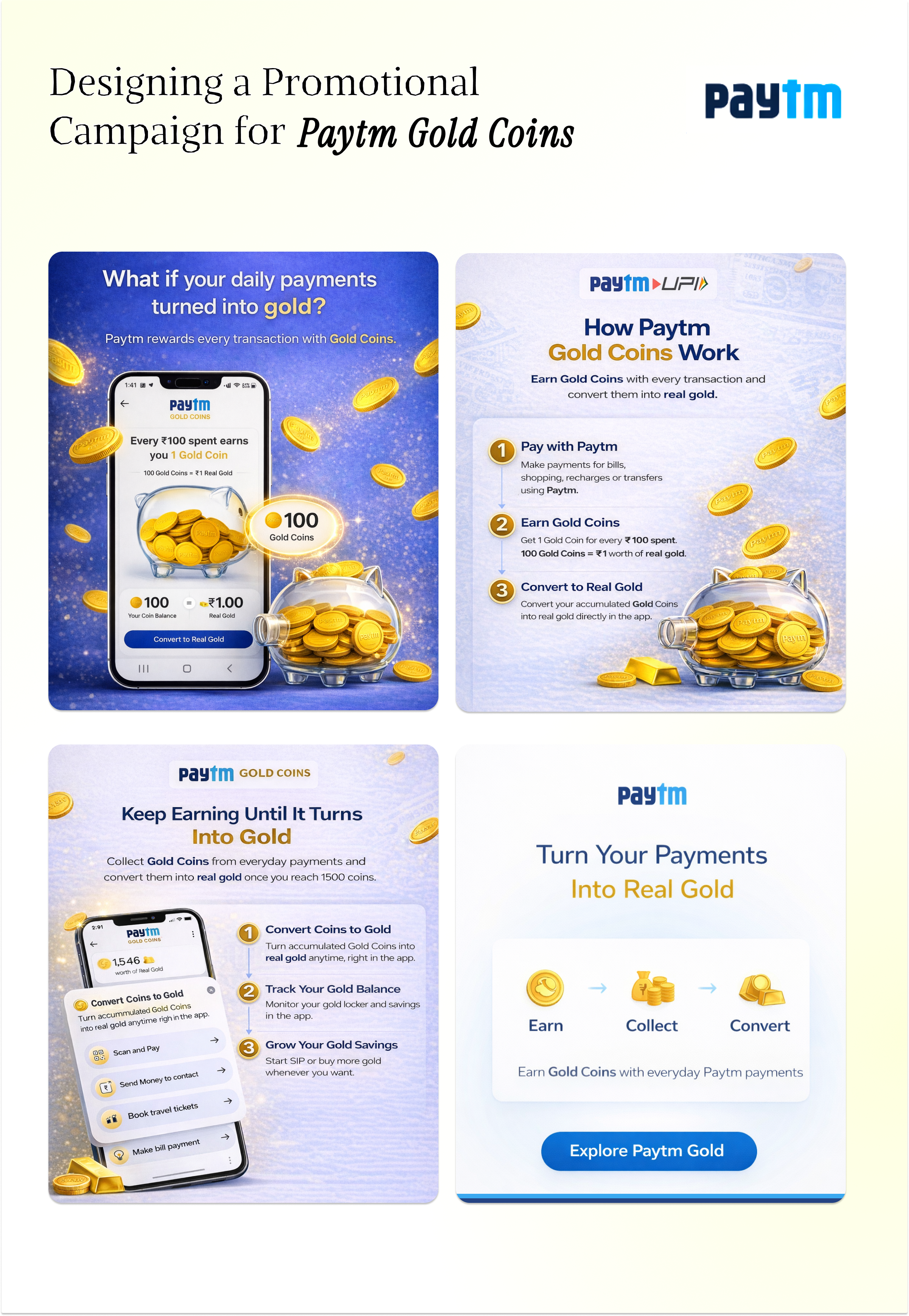 Paytm Gold Coins - Promotional Campaign Design branding graphic design ui