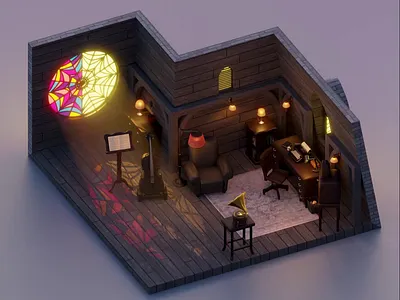 Wednesday's bedroom 3d 3d art animation b3d blender 3d blendercommunity digital art fanart illustration isometric lowpoly3d lowpolyart wednesday wednesdayaddams
