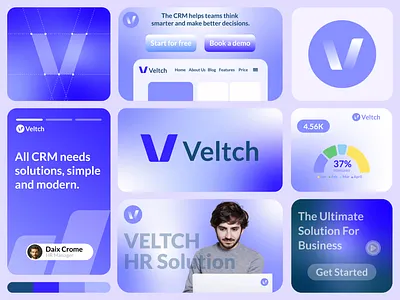 Veltch Saas HR solution Logo Branding brand identity branding brandmark business solution hr icon logo logotype minimal logo minimalist modern tech saas symbol tech technology workforce