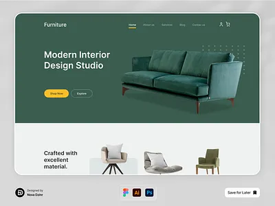 Furniture Website Design furniture landing page design furniture website graphics design landing page design ui ui ux design web design