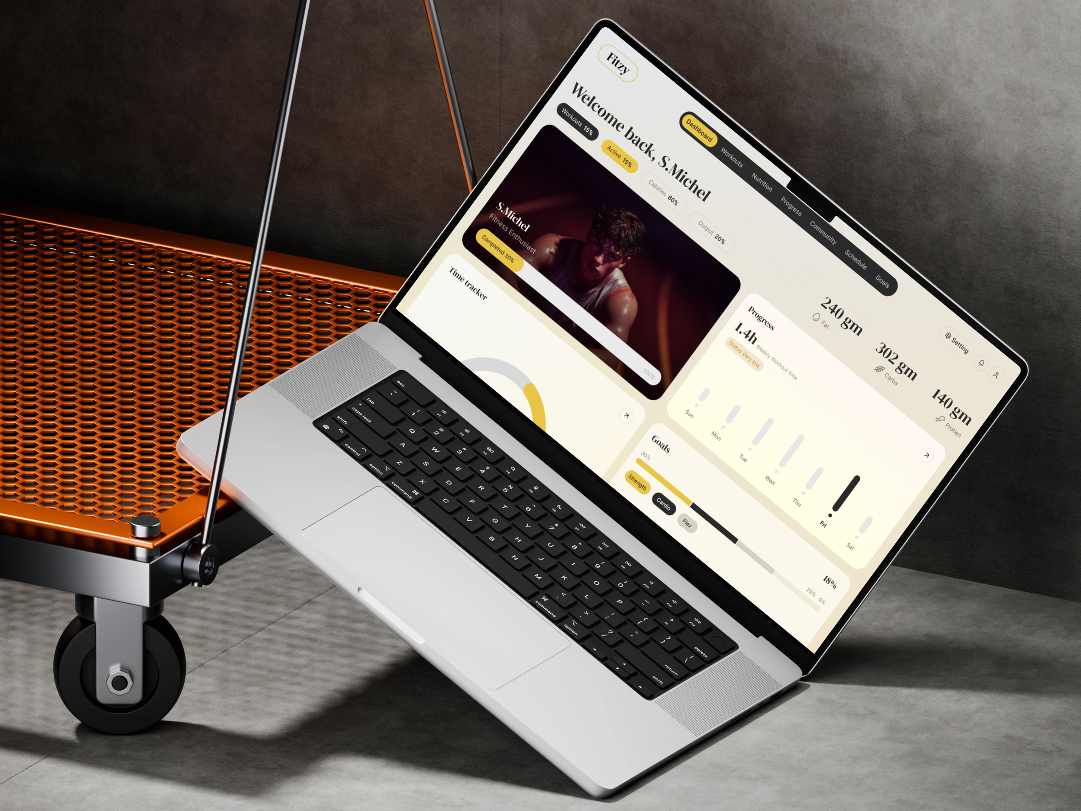 Fitzy - Workout & Diet Control Dashboard app dashboard diet fitness minimal productdesign tracking ui ux webapp