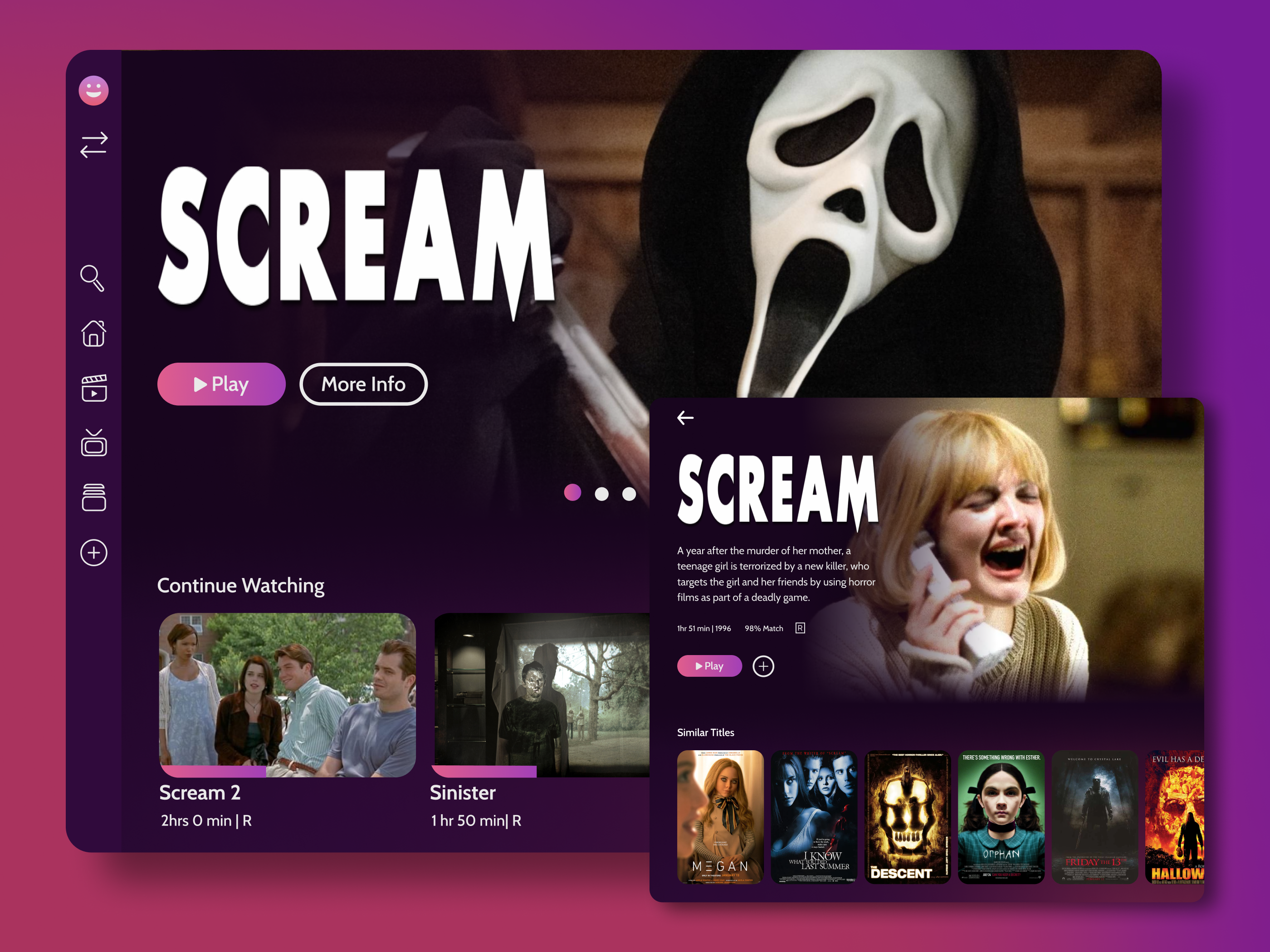 Streaming Service Concept case study competitive research product design prototype streaming app tv app user research uxui design wireframe