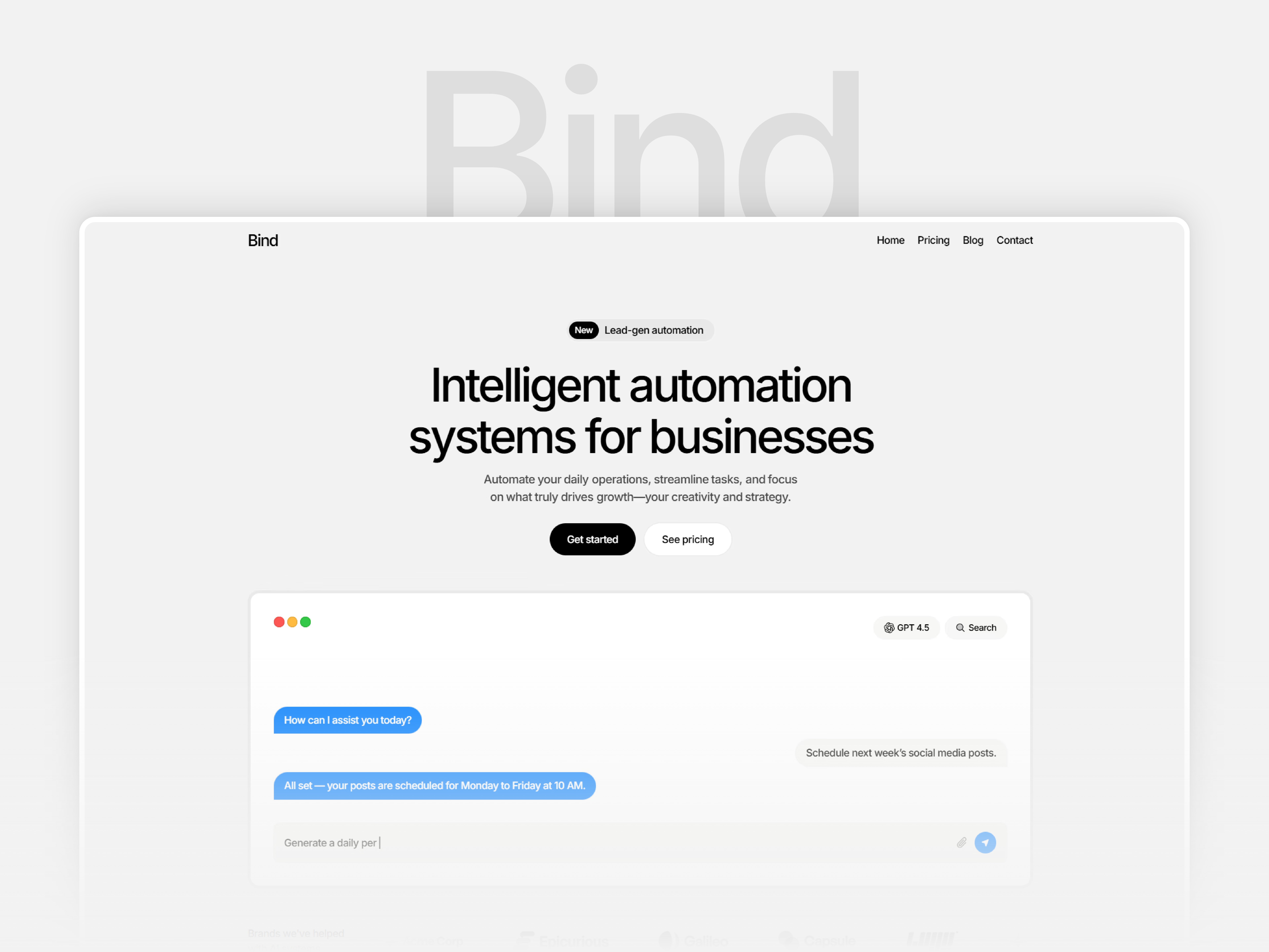 Bind - AI Automation Agency Website