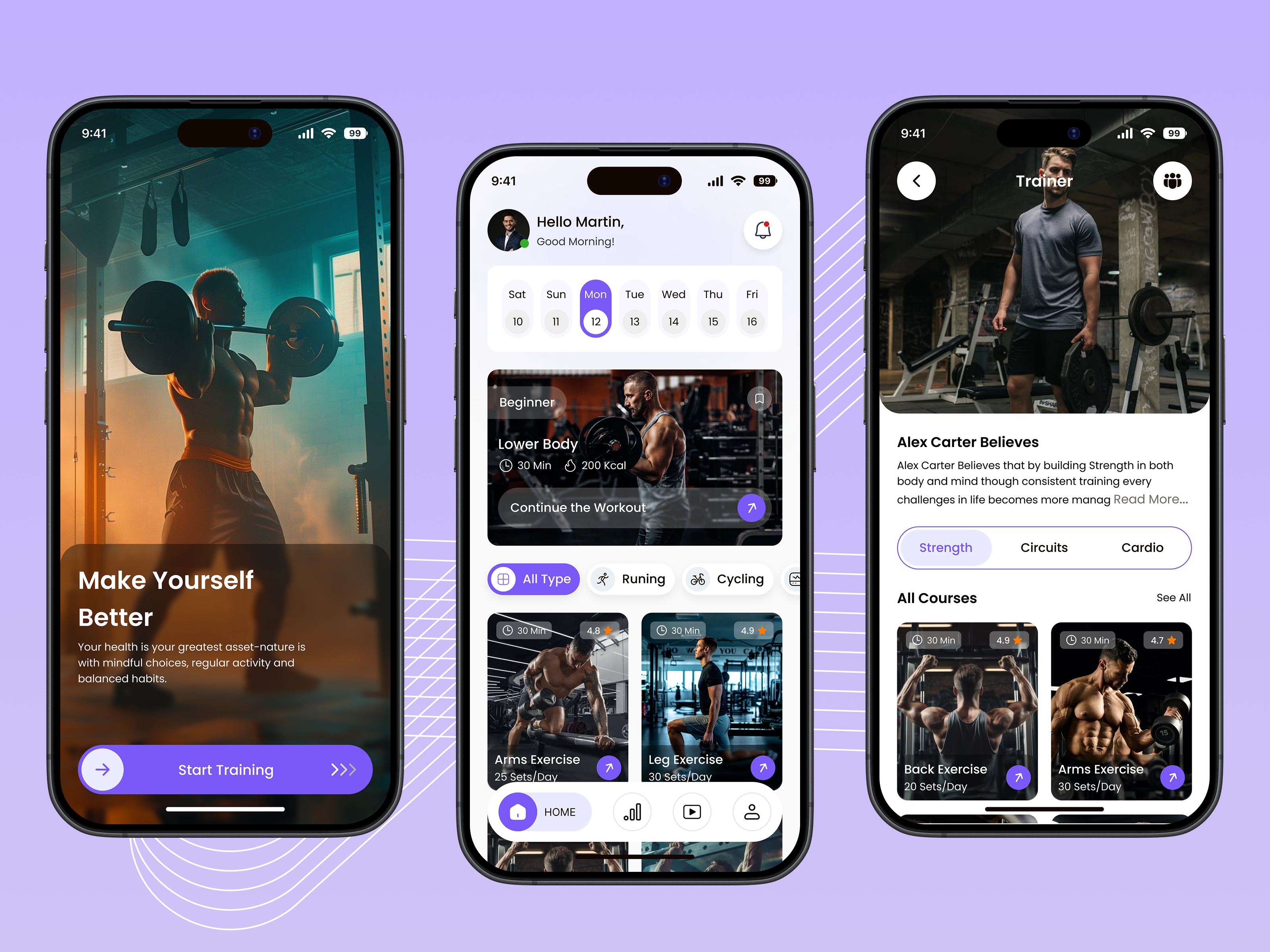 Fitness Mobile App Design