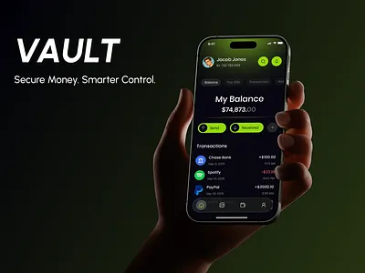 Vault – Smart Finance Mobile App Design app app design appdesign bankapp bankingapp design finance mobile app design ui ui interface uiapp ux design. uxui wallet