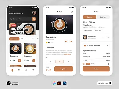 Coffee App Design appui coffeeapp fooddeliveryapp mobileappdesign uidesign
