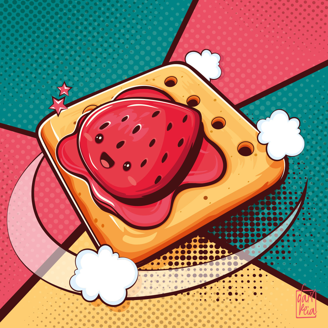 Space Strawberry adobeillustrator cartoon digitalart digitalartist digitalillustration graphicdesign illustration kawaii kawaiifood popart space strawberry vectorart vectorartist vectorillustration