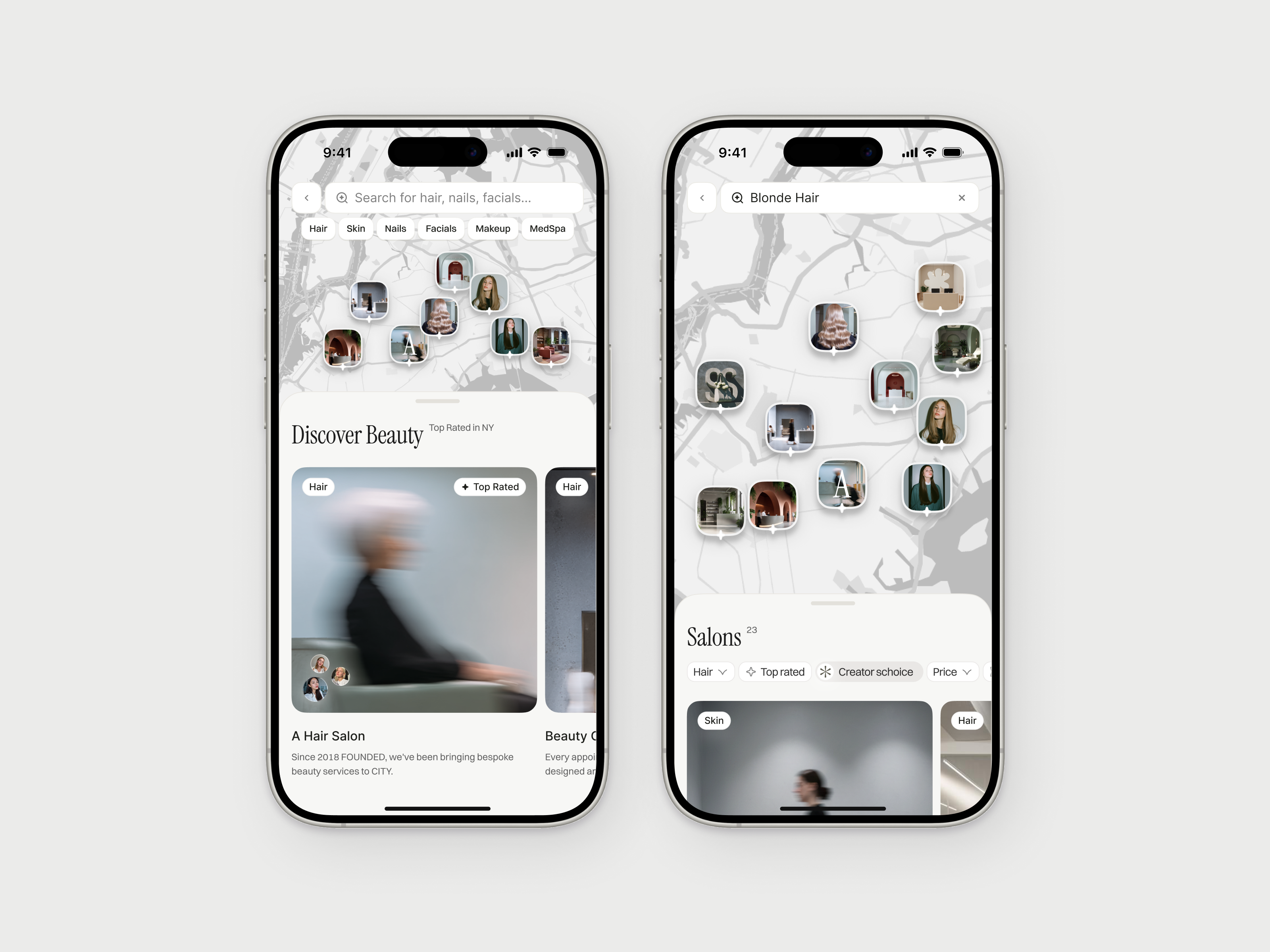 Beauty search app concept