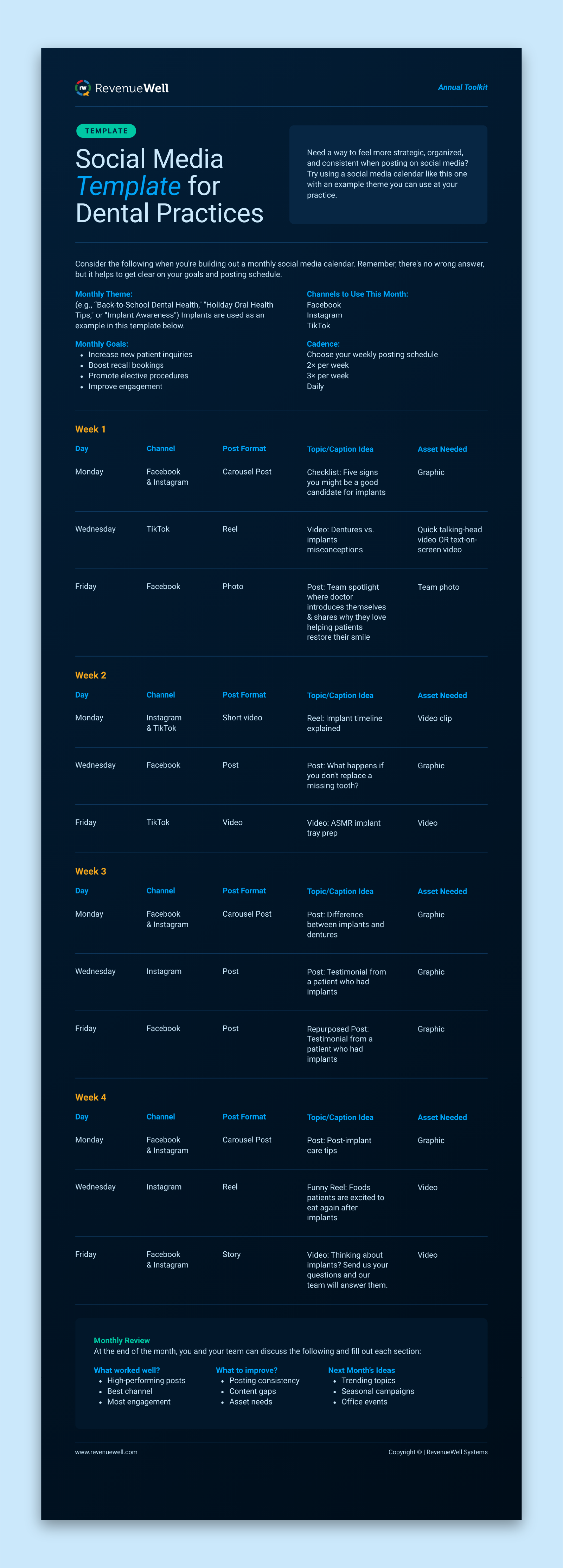 Social Media Template for Dental Practices