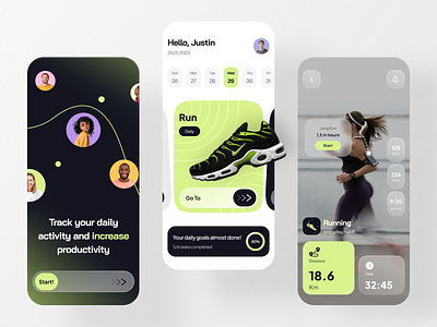 Habits Tracker Mobile App activity analitics app clean dashboard habit habits health healthcare ios minimal mobile sport tracker