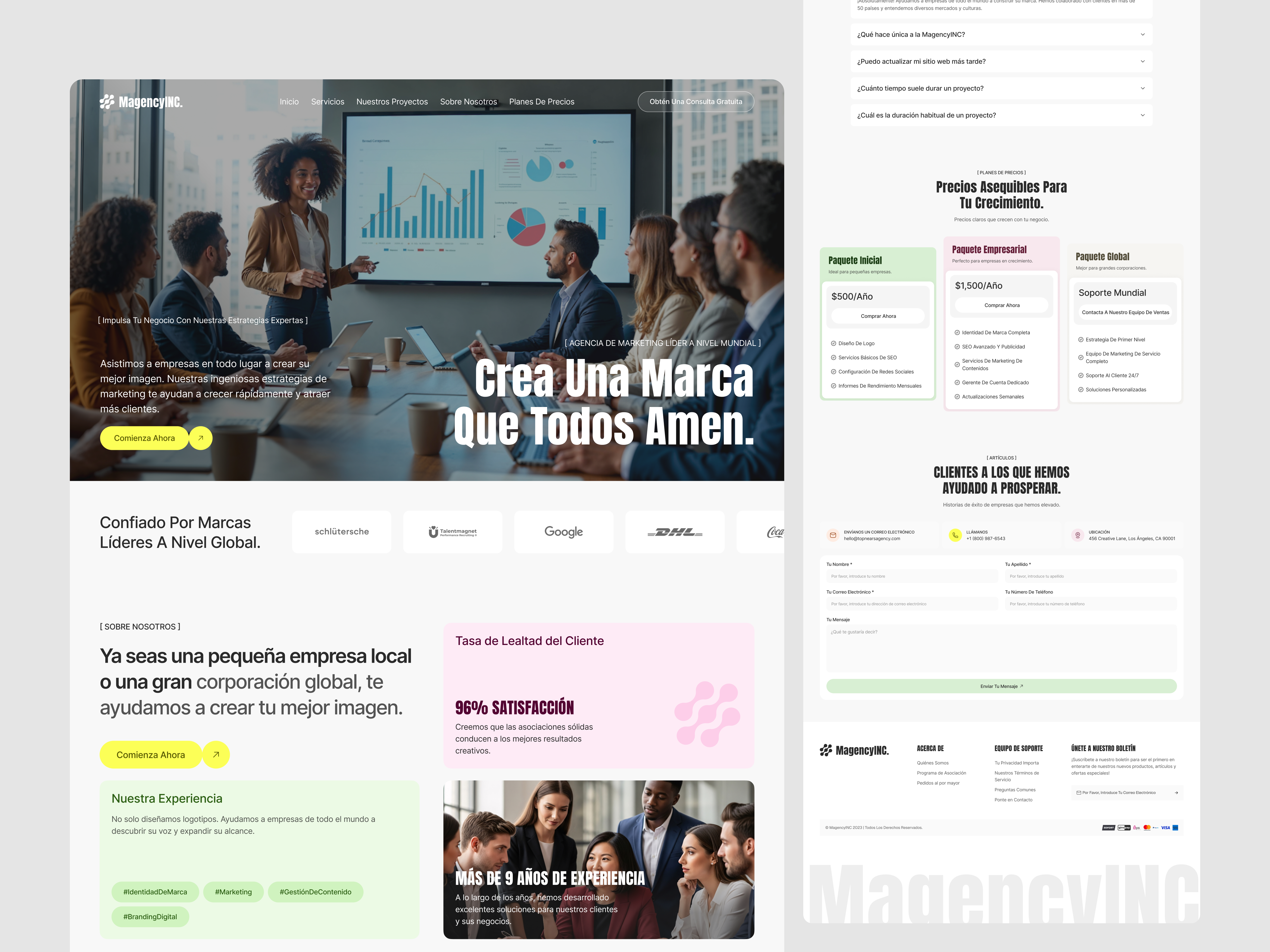Spanish Marketing Agency Landing Page agency agency landing page design figma figma design figma landing page framer landing page landing page marketing agency marketing landing page marketing website modern design modern landing page pastel design section ui uiux web design website website design