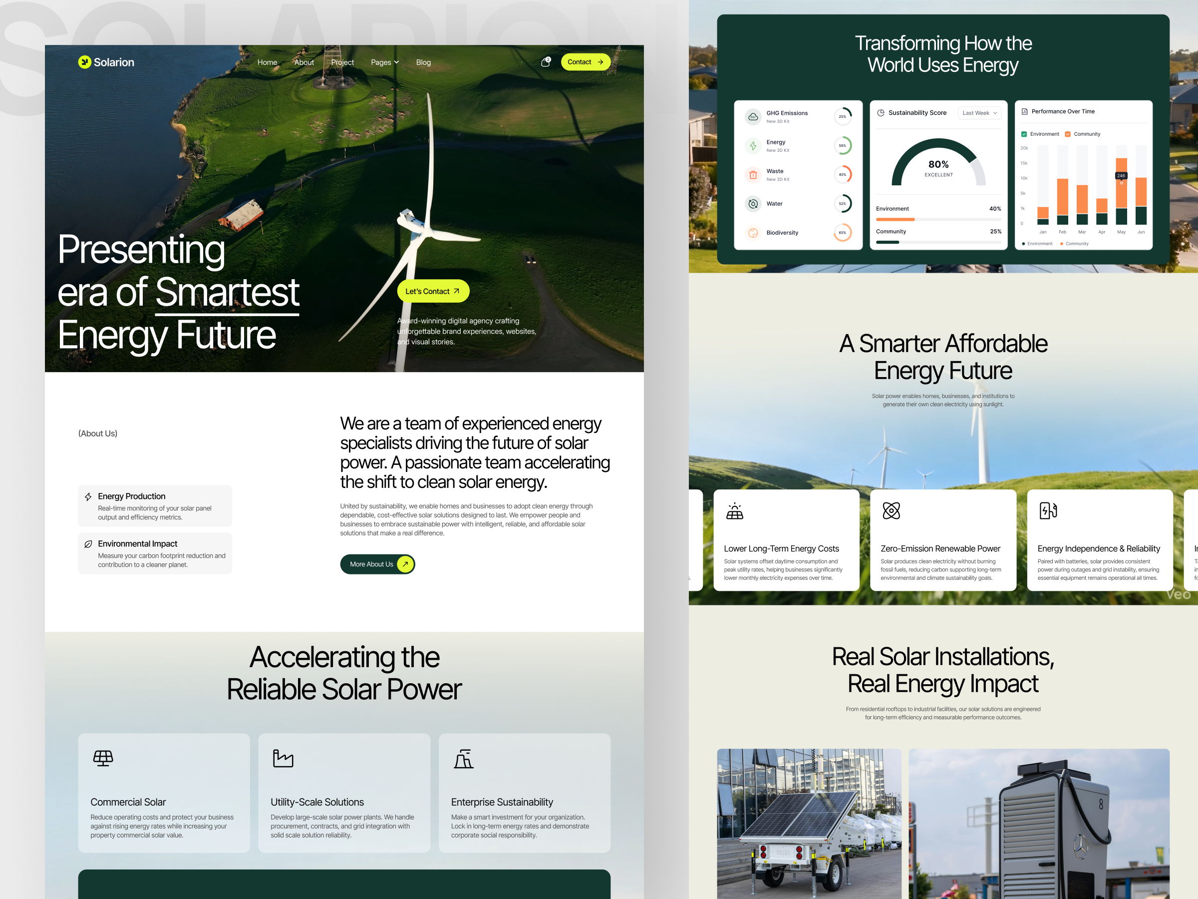 Example of Solarion - Sustainability Website