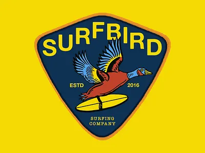 Surf Bird badge design bird branding graphic design illustration logo patch patches procreate surf surfing tshirt tshirtdesign vintage design visualgraphic