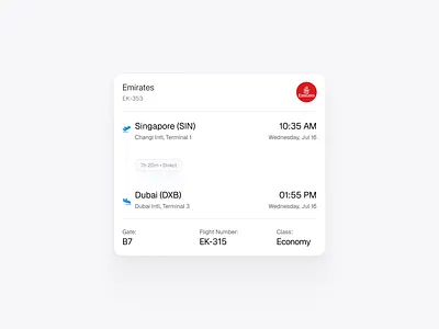 Flight Info Card card minimalist modern ui uidesign user interface