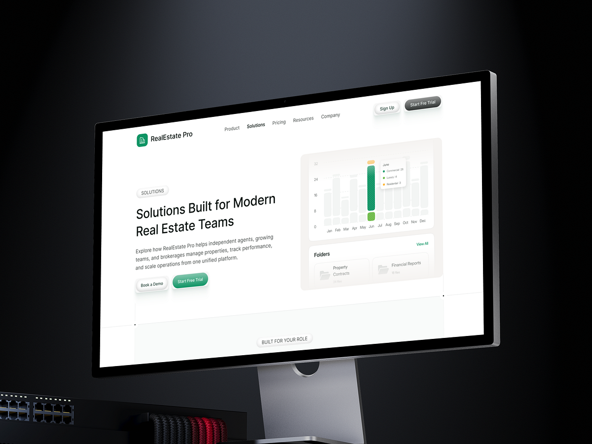 Solutions Page for Modern Real Estate SaaS Website Image 2