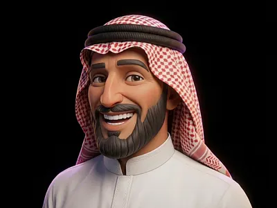 Arab Man — Stylized 3D Character 3dart 3dcharacter blender3d cartoon character characterdesign digitalart middleeast portrait stylized