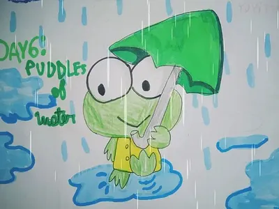 Marchrain day 6: puddles of water art post art tag drawing fan art illustration